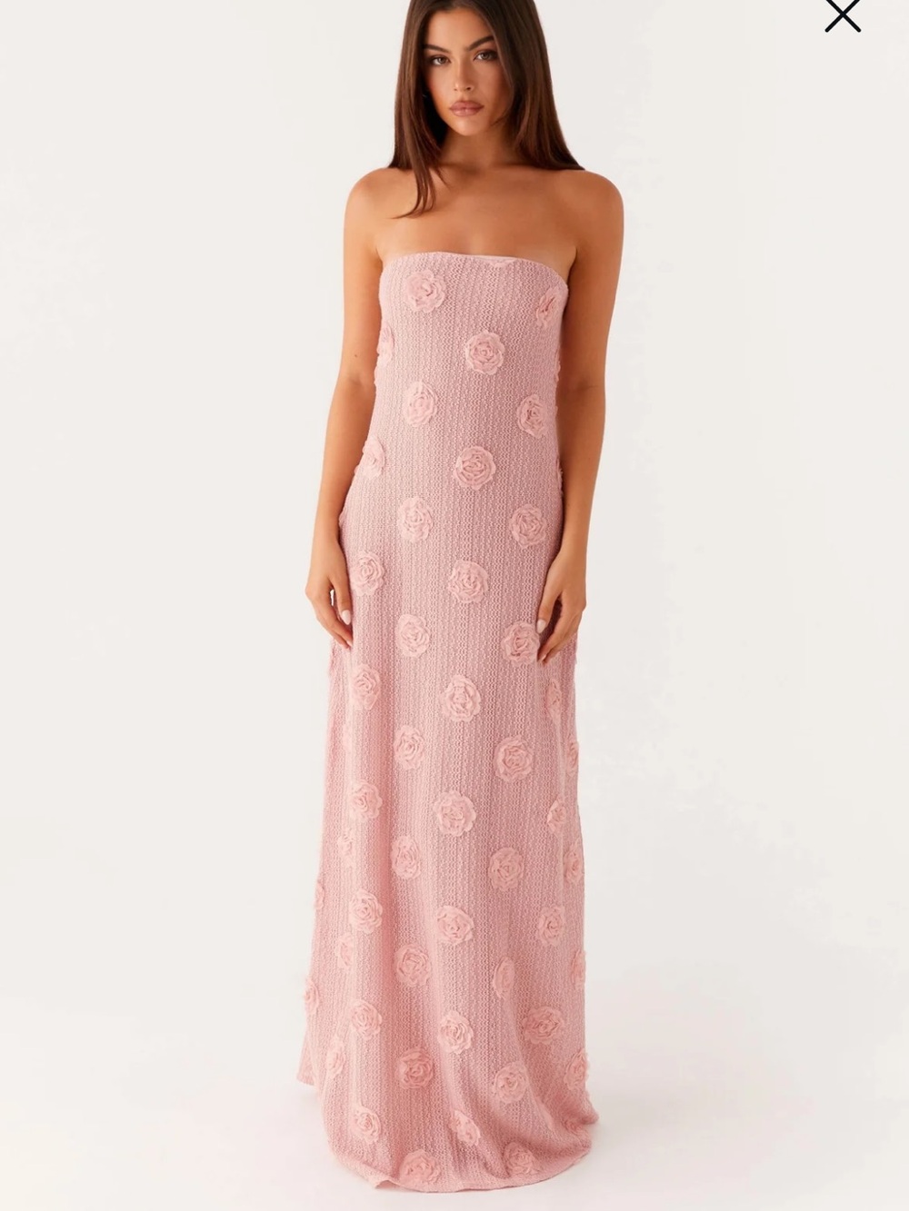 Peppermayo Dusty Pink Strapless Floral Maxi Dress